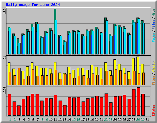 Daily usage for June 2024