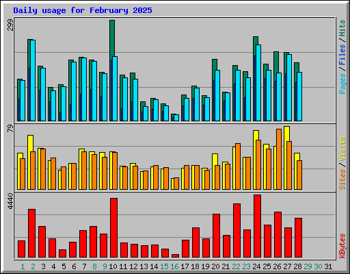 Daily usage for February 2025