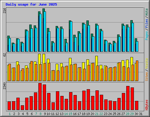 Daily usage for June 2025