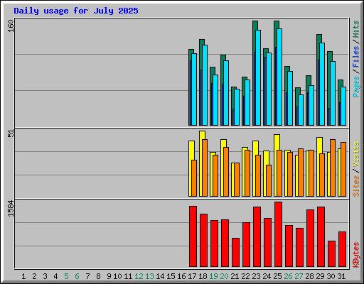 Daily usage for July 2025