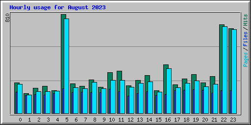 Hourly usage for August 2023