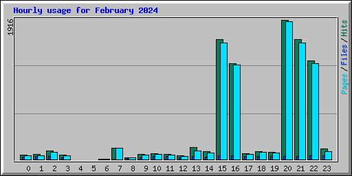 Hourly usage for February 2024