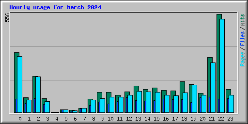 Hourly usage for March 2024