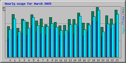 Hourly usage for March 2025