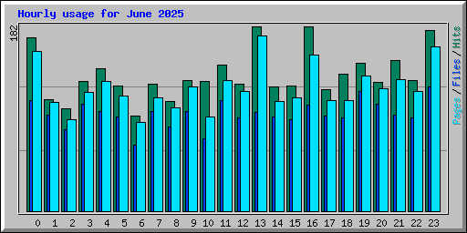 Hourly usage for June 2025