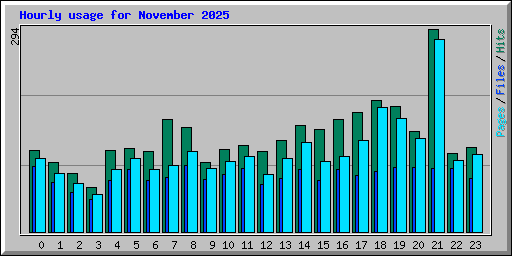 Hourly usage for November 2025